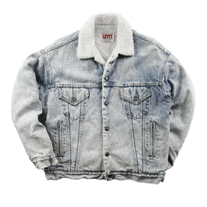 Vintage Levi's Acid Wash Sherpa Jacket - Medium