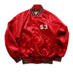 Vintage 80s Satin Varsity Jacket - Large