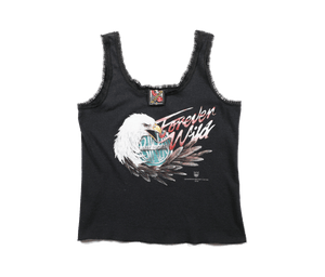 Vintage 90s Harley Davidson Crop Top W/ Lace Tank - Medium