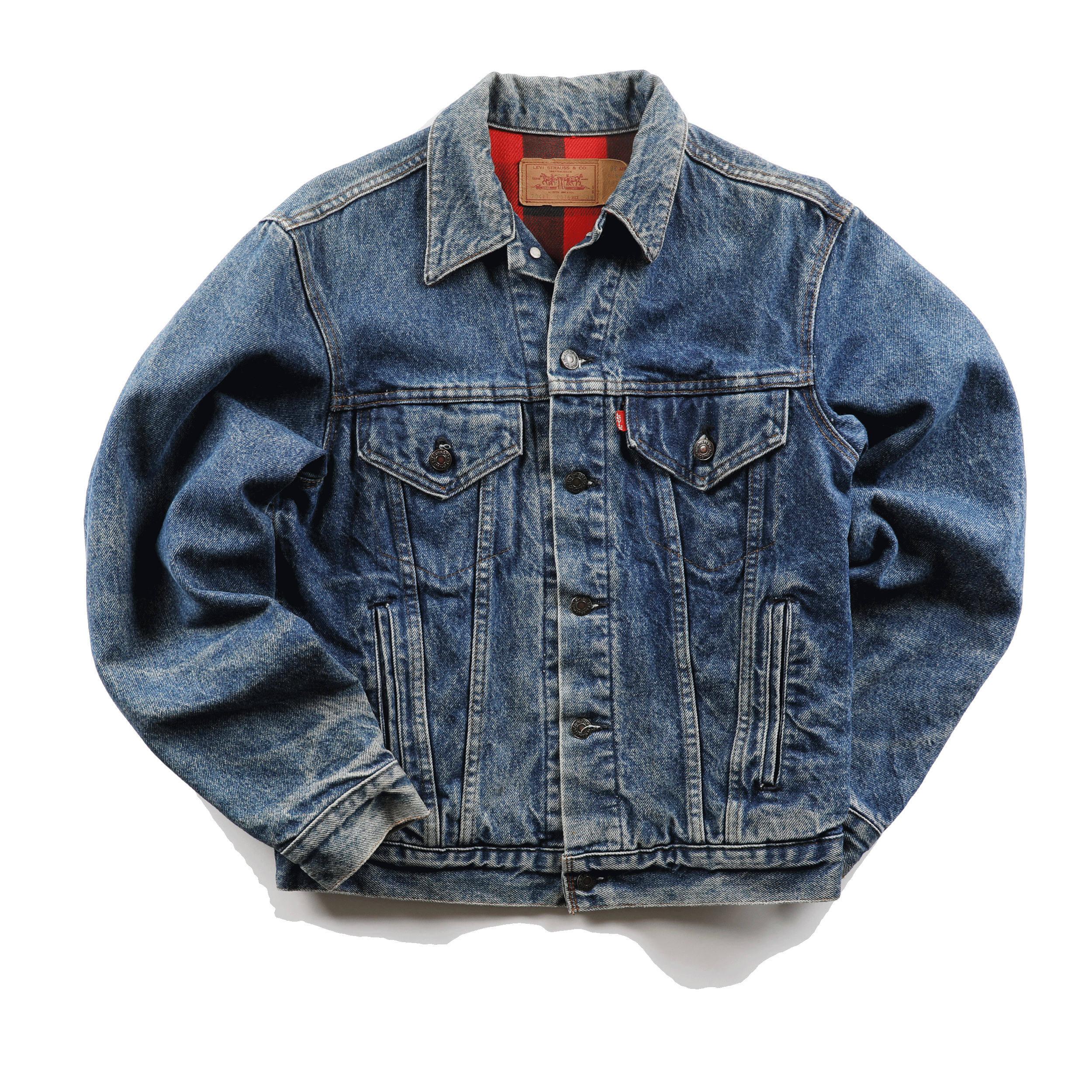 Rare Vintage Levi s Plaid Lined Denim Jacket 38