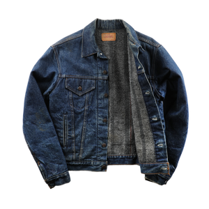Vintage Dark Indigo Levi's Blanket-Lined Jacket - L/XL