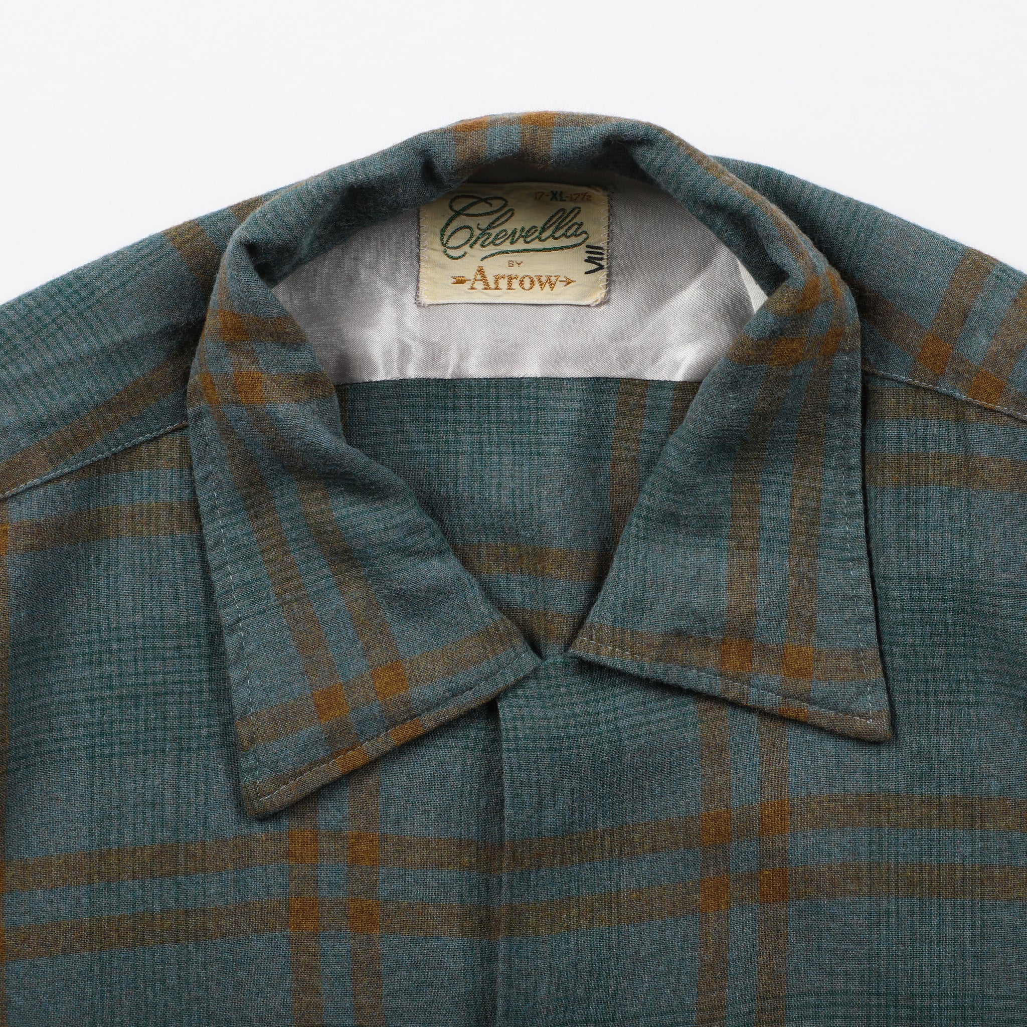Vintage Arrow Chevella Shadow Plaid Rayon Shirt - Large